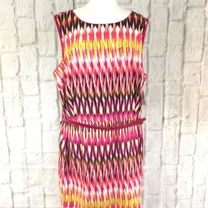 DressBarn Roz & Ali Sleeveless Belted Shift Dress